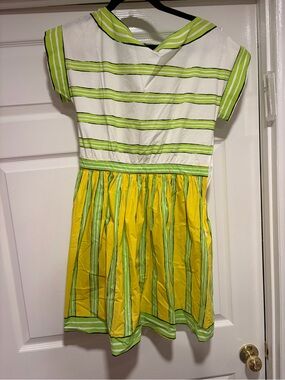 Moschino women Yellow & Green Striped Sailor Dress